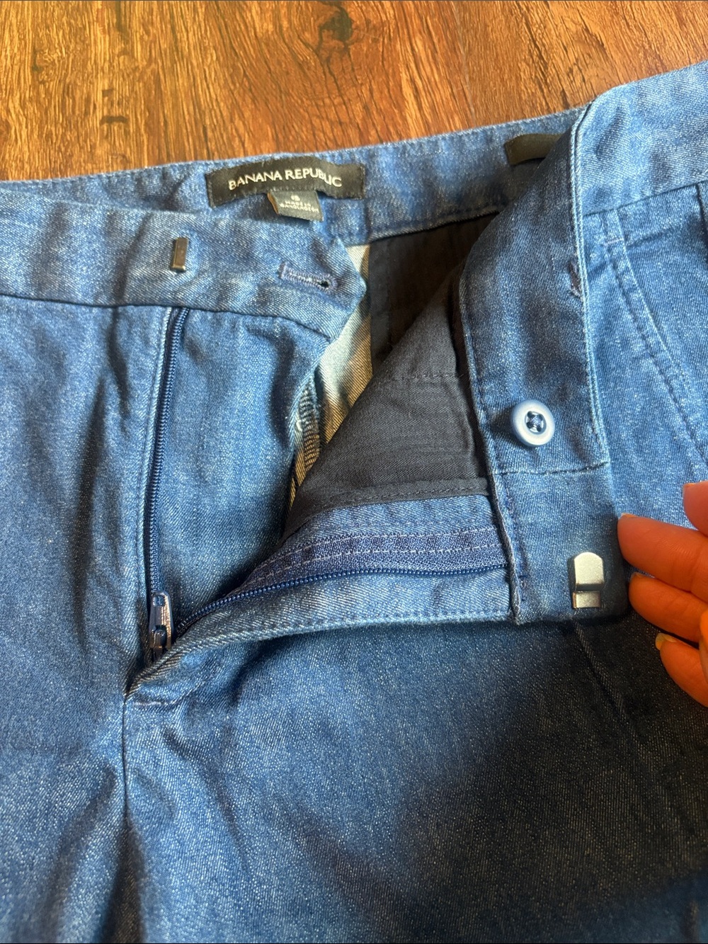 Banana Republic Ryan Blue Women's Denim Dress Pants - Straight Leg - Picture 4 of 6